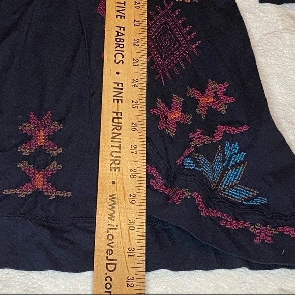 Johnny Was Sz Small Black Embroidered Open Front Shrug Tunic - Picture 9 of 11